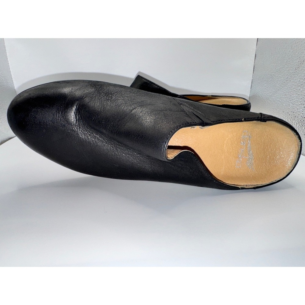 Dansko Black Leather Mules Clogs Slip On Block Heel Shoes Womens 39 3218100200 - Picture 4 of 7